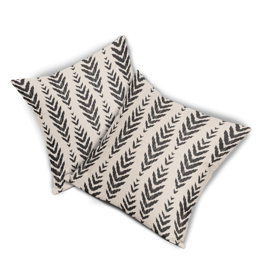 Sweetshow Boho Pillow Covers 18x18 Set of 2 Bohemian Ethnic Black Geometric Herringbone Print Decorative Throw Pillows Outdoor Pillowcase Square Linen Farmhouse Cushion Case Decor for Couch Sofa Bed