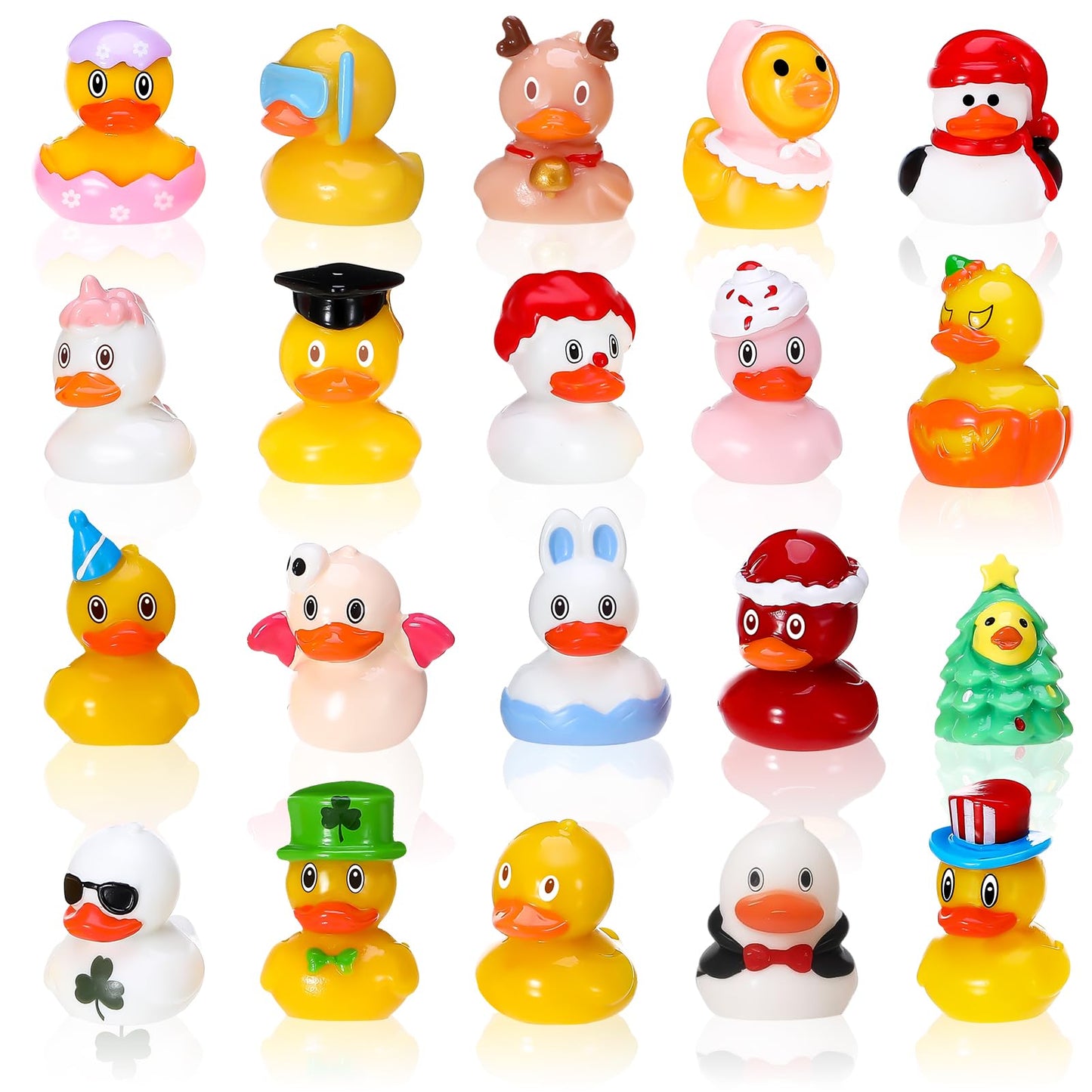 GGSTDDUP 20 Pcs Holiday Mini Resin Ducks Tiny Resin Animals Miniature Duck Figurines Suitable for DIY Cake Ornaments Crafts Moss Landscape Decoration