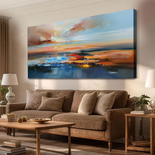 Brushart Abstract Wall Art Large Landscape Canvas Wall Art Pictures Paintings Wall Decor Living Room Textured Artwork for Dining Room Walls Bedroom Home Office, 58"x29"