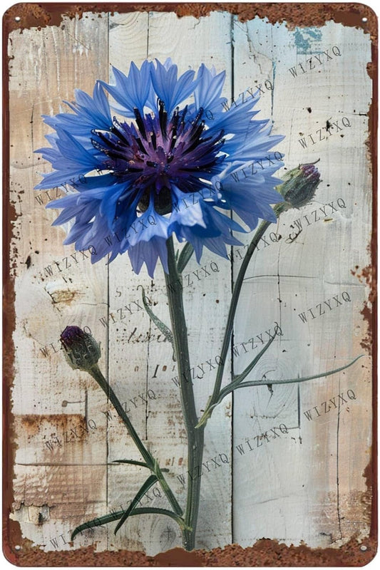 WIZYXQ Metal Signs Wildflower Vintage Metal Tin Sign for Home Office Kitchen Bar Cafe Garden Wall Decor 12x8 Inch