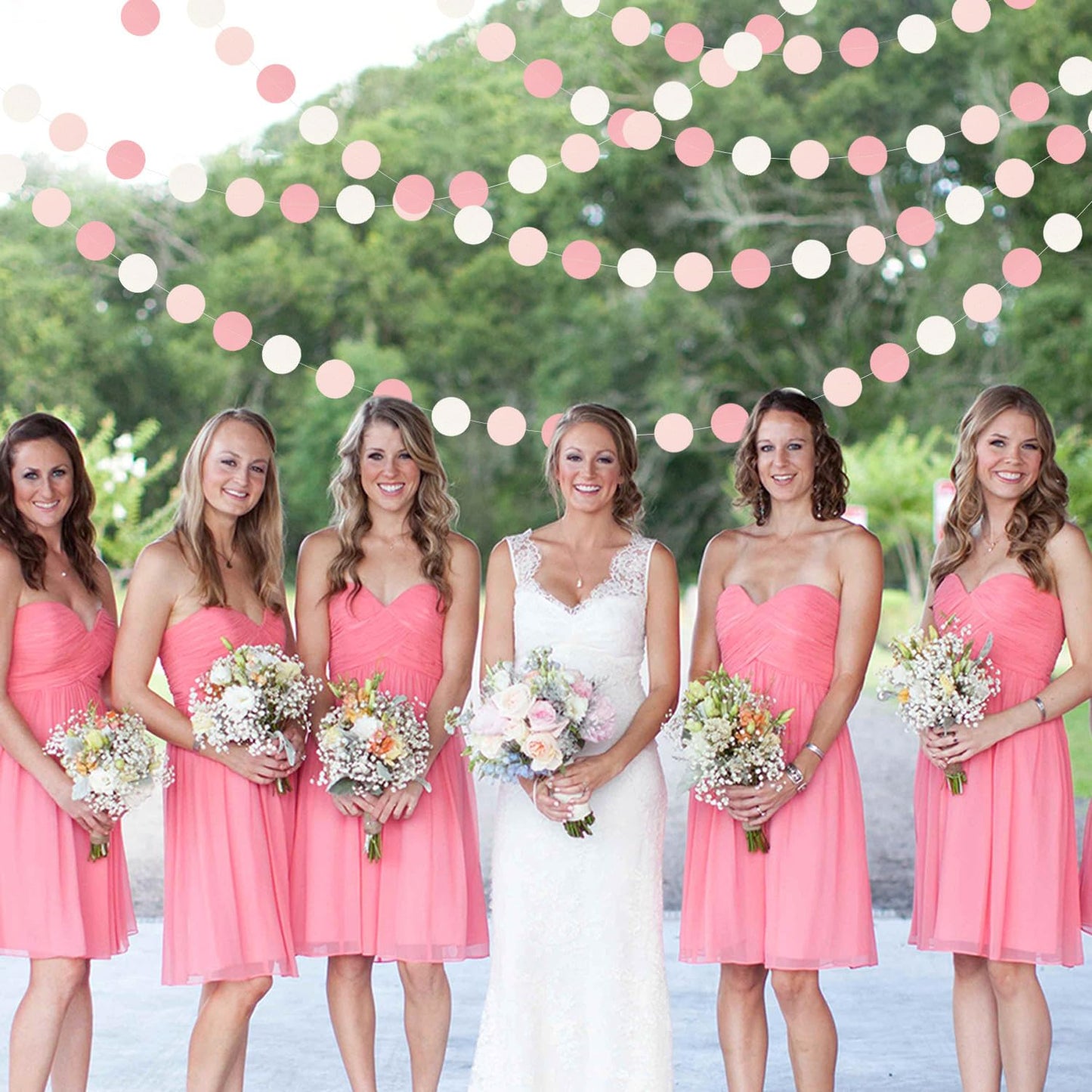 Light-Pink White Girls-Birthday Party-Decoration Garland - 52ft Baby Bridal Shower Blush Streamers,Valentines Mothers Day Graduation Bachelorette Supplies Banner Decor Lasting Surprise
