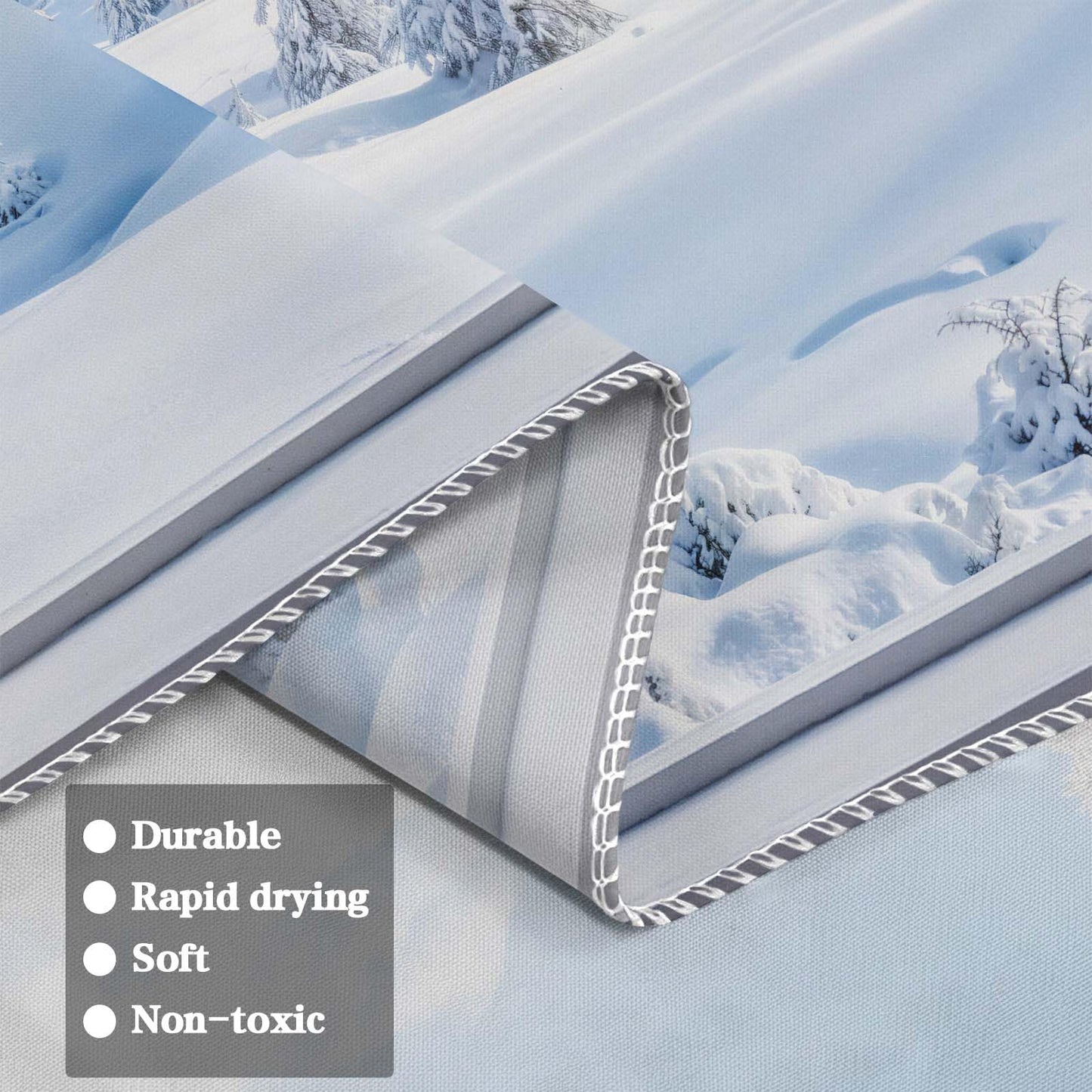 Lifeella Winter Snow Window Tapestry, Forest Outdoor Landscape Christmas Wall Backdrop, Snowy Mountain Mural for Living Room Bedroom Decor, White 36x48 inches