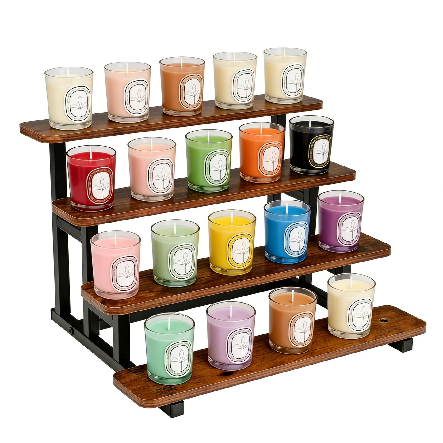 NANXITU 4 tiered Wood Risers Display Stands, Straight Display Stands for Vendor Events, Cupcake Dessert Food Stand Display Table,Craft Shows Farmers Market Retail Display Racks for Collectible Perfume