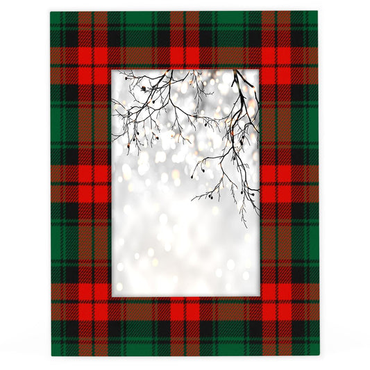 POFATO Christmas Plaid Pattern 5x7 Picture Frame Wooden Picture Frames for Wall Hanging & Tabletop Decor Display 5x7 or 5x5 Picture Collage Family Weddings Christmas Photo Frame for Gift