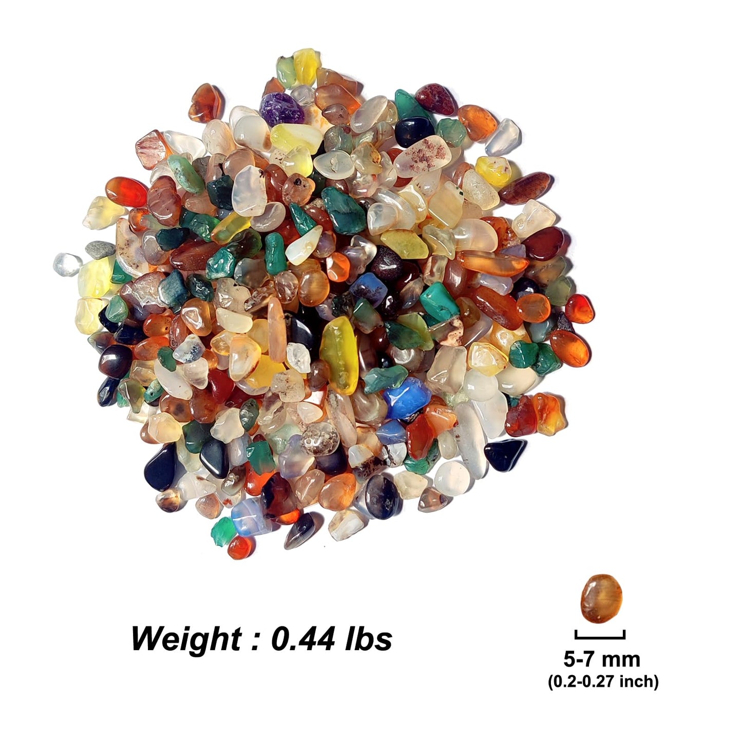 DEEDOCHY Rocks for Plants Indoor,Aquarium Gravel,0.44lb Agate Aquarium Gravel Rocks,Crystal Chips Stone Crushed Quartz for Crafts, Vases Filler, Succulent Plants, (Agate)