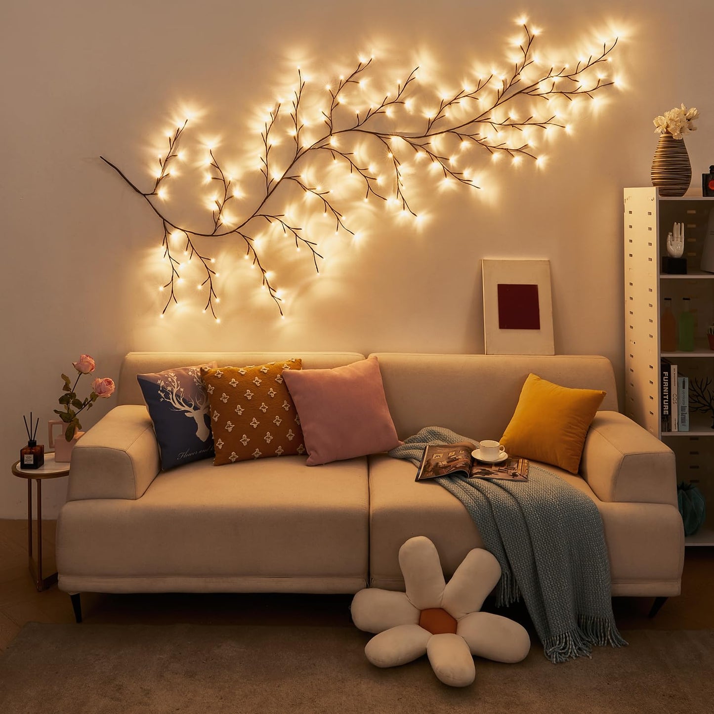 Bexdir Enchanted Willow Vine Lights 9.3ft 160LED, Vines for Home Decor Lighted Tree for Walls in 8 Modes & Timer, Branches Lights for Halloween Christmas Holiday Decor Indoor with Timer