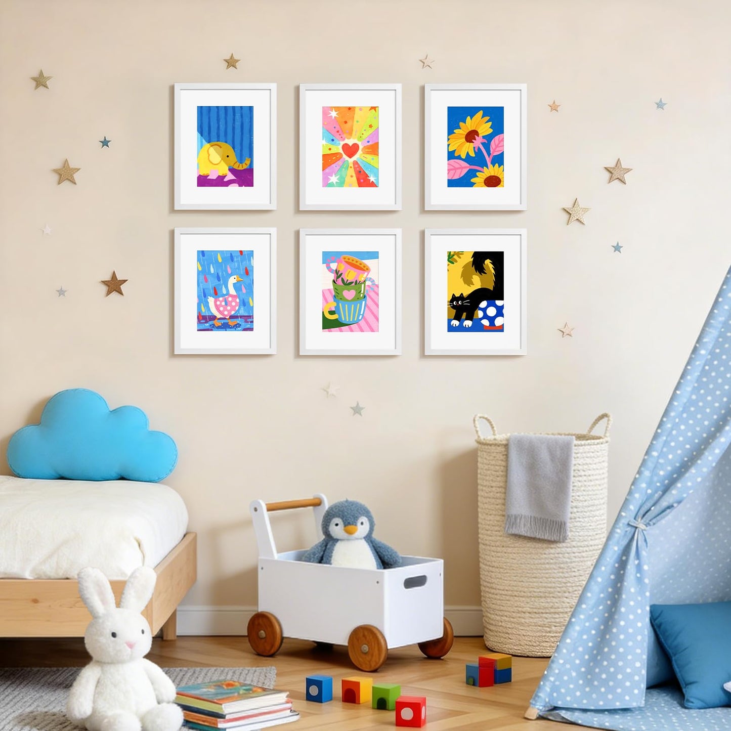 HappyHapi 8x10 Picture Frame Set of 6, 8x10 White Picture Frame Display Pictures 5x7 with Mat or 8x10 Without Mat. Wall Hanging Photo Frame or Tabletop Display Gallery Frame (White)