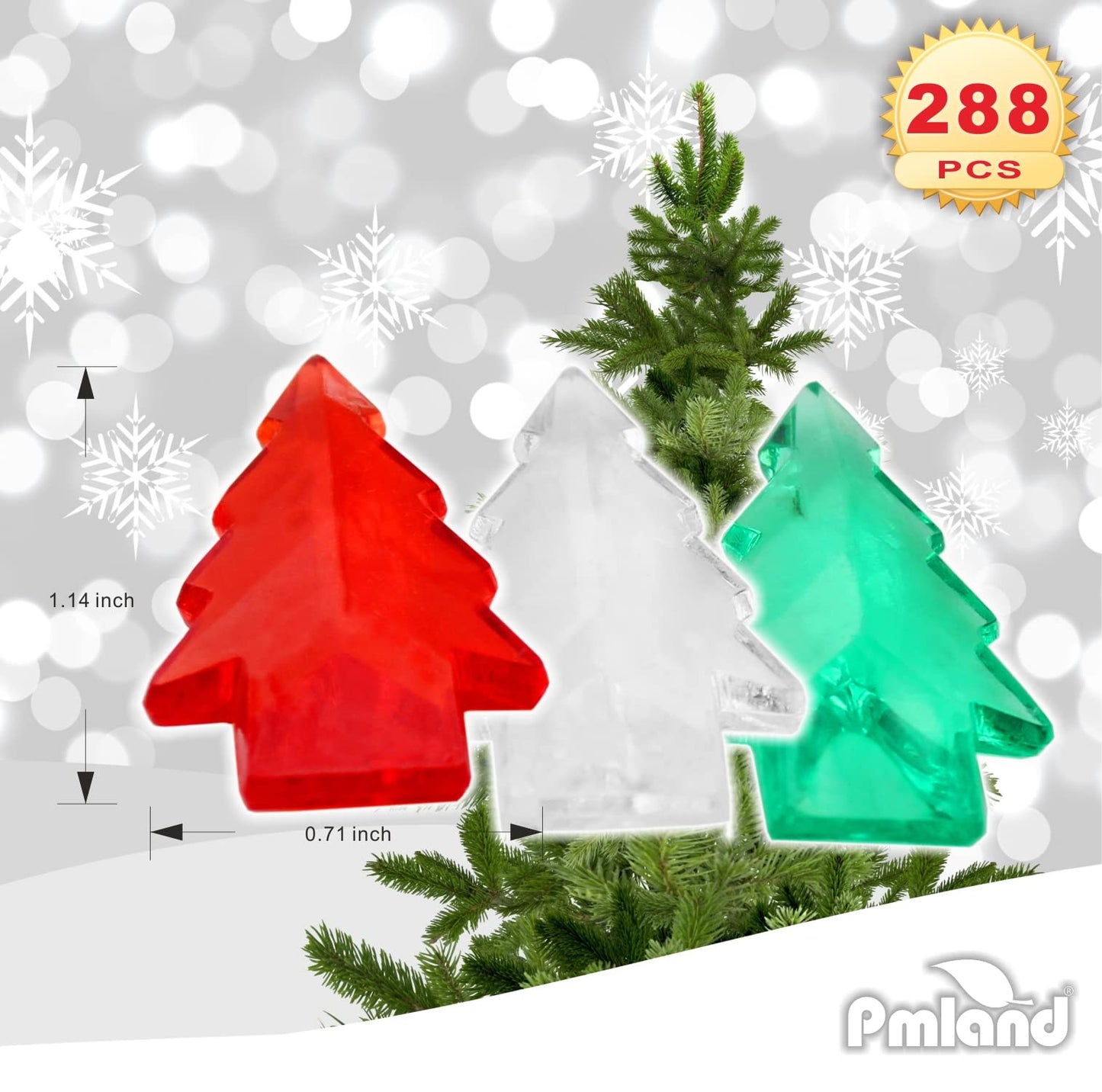 PMLAND Winter Acrylic Mini Christmas Tree Ornaments and Table Scatter Decoration - 280+ Pieces for Holiday Party Festival Events Home Decor