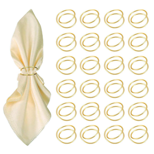 Gold Napkin Rings-24 PCS Metal Spiral Napkin Rings(Spiral) Napkin Holders Buckles for Family Dinner, Wedding, Party,Table Decorations