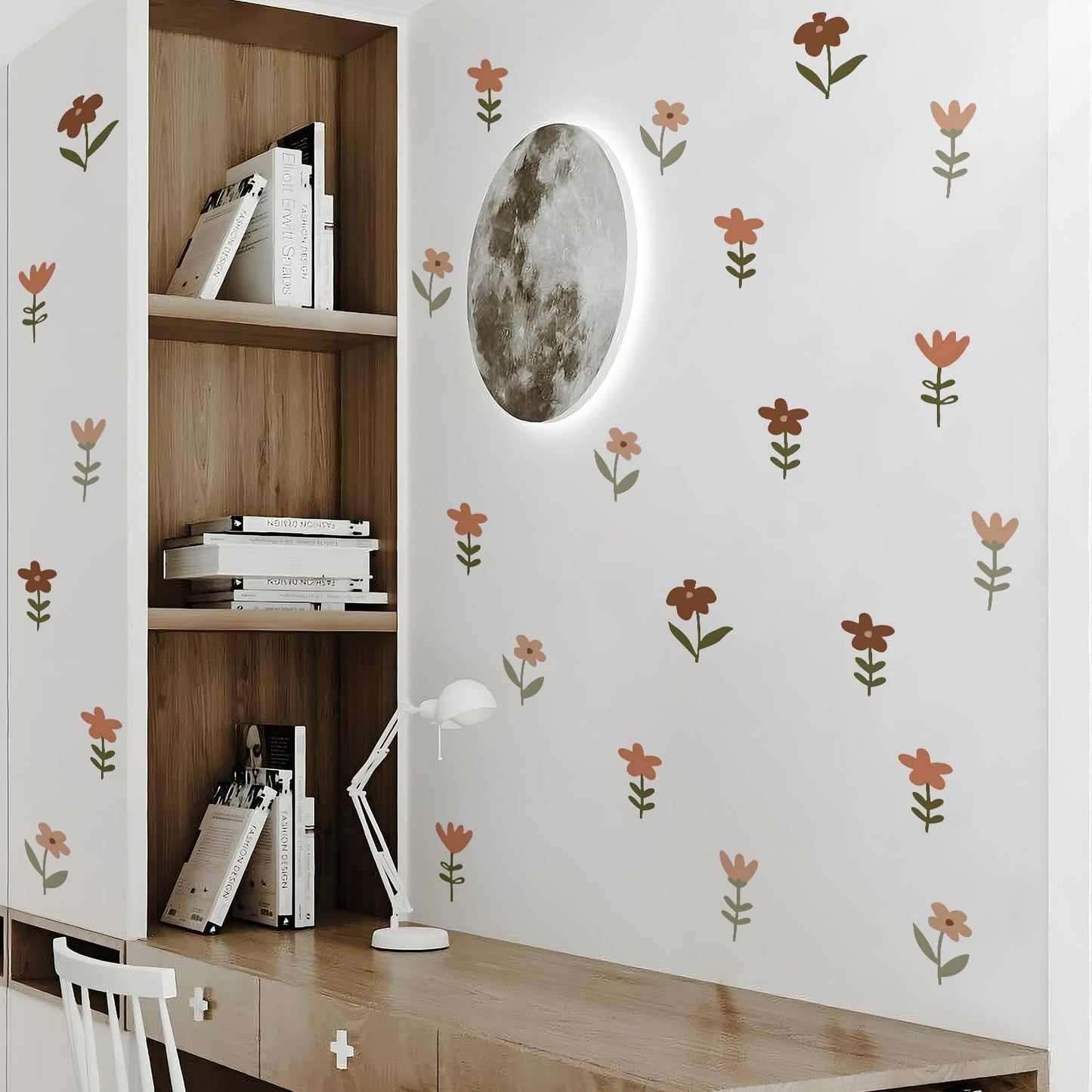QUCHENG Boho Wall Stickers Girls Bedroom Removable Wall Decals Nursery Kids Room Decor Vinyl Murals DIY Cute Decorations 6 Sheets