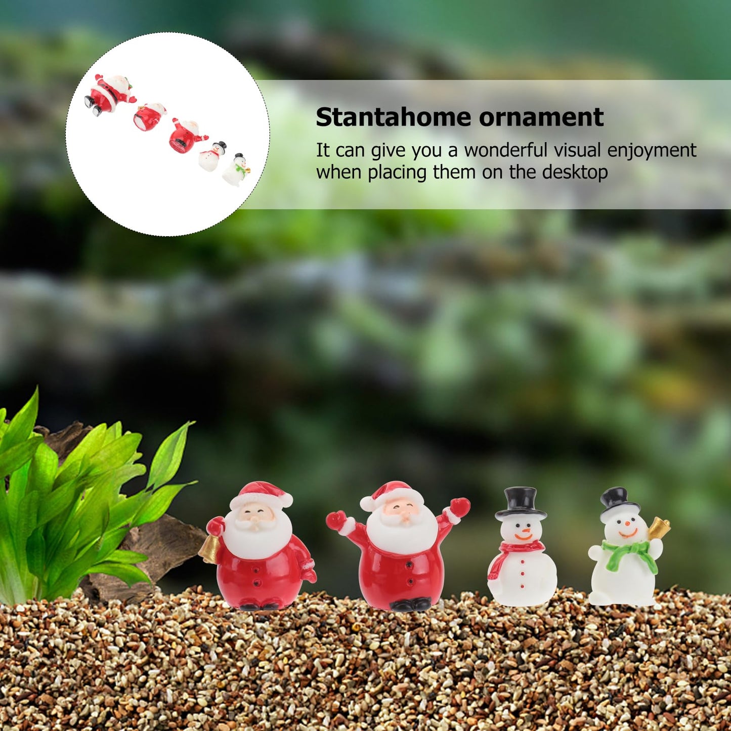 CLISPEED Miniature Christmas Figurines: 10pcs Mini Christmas Figurines Small Santa Figures Tiny Decorations Miniatures for Crafts Xmas Party Decor