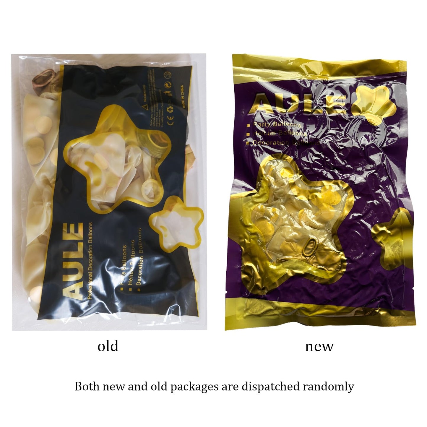 AULE Party Balloons Pack of 42 - Metallic Gold Balloons & Gold Confetti Balloons and 64ft Ribbons - 12 Inch Balloons Decorations Set