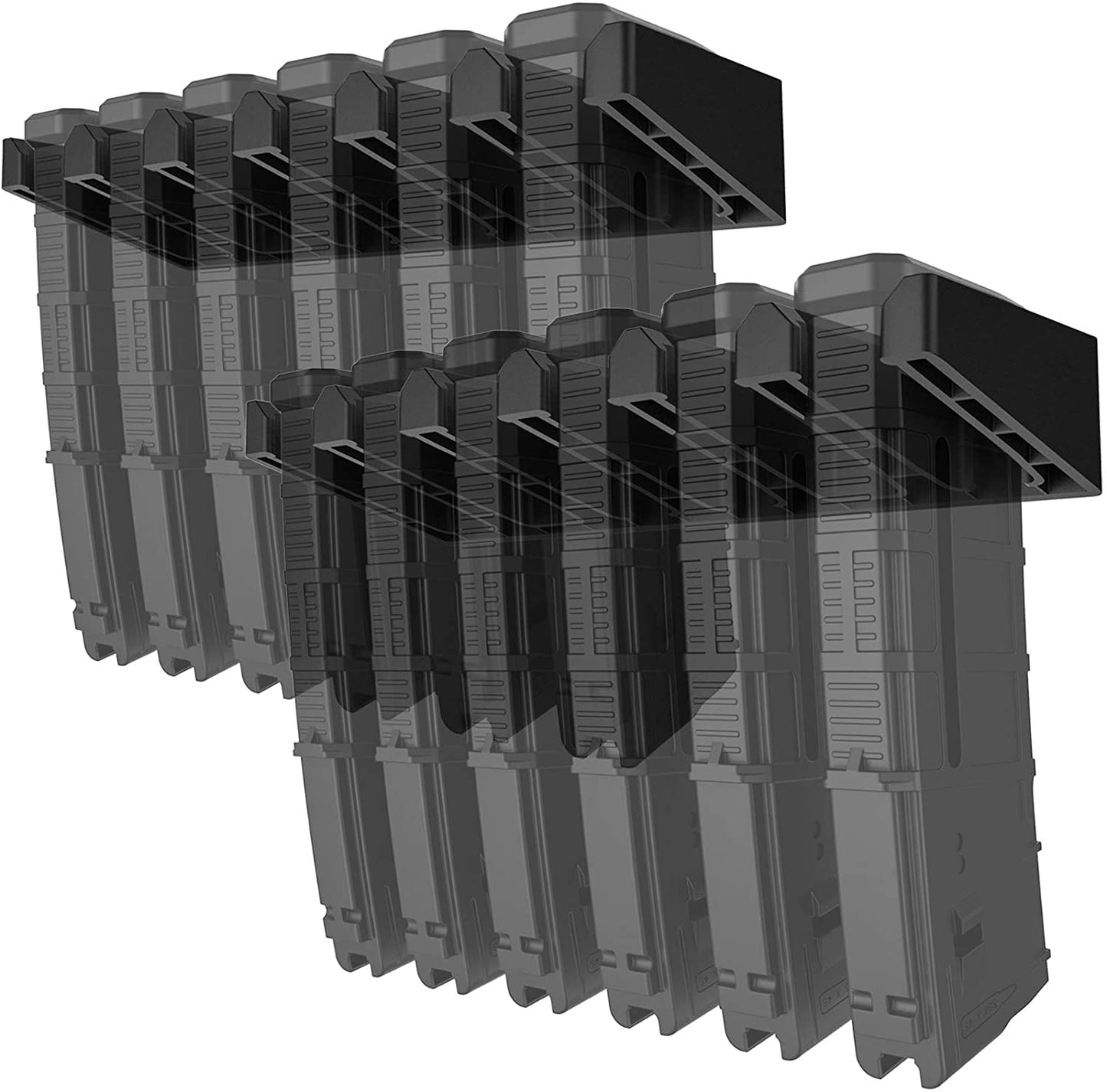 RUSFOL Solid ABS 6X Standard PMAG Wall Mount, Mag Holder, Home Magazine Storage Rack, 2 Pack