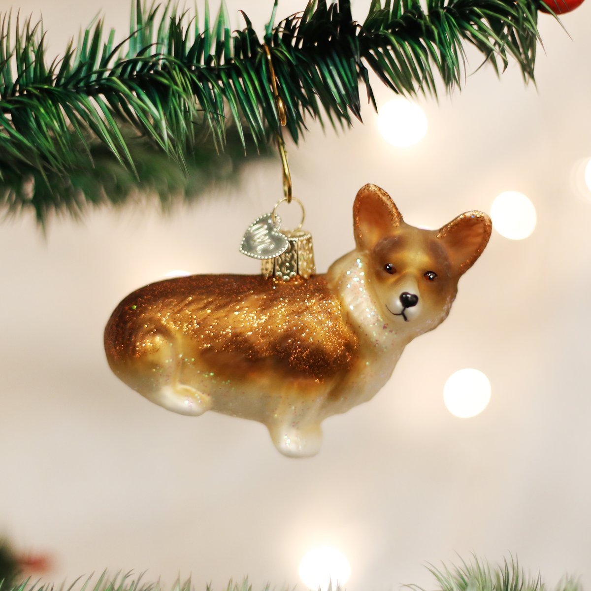 Old World Christmas Pembroke Welsh Corgi Glass Blown Ornament for Christmas Tree, Handcrafted Holiday Decoration, Dog Collection