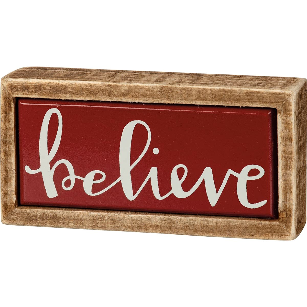Primitives by Kathy "Believe" Christmas Mini Holiday Home Décor Sign, pair with other signs from our Christmas Mini Sign Collection