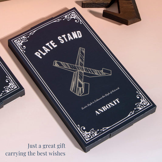 ANBOXIT Plate Stand for Display - 6.5 Inch Plate Holder Display Stand, Wooden Picture Frame Holder, Decorative Table Top Easels