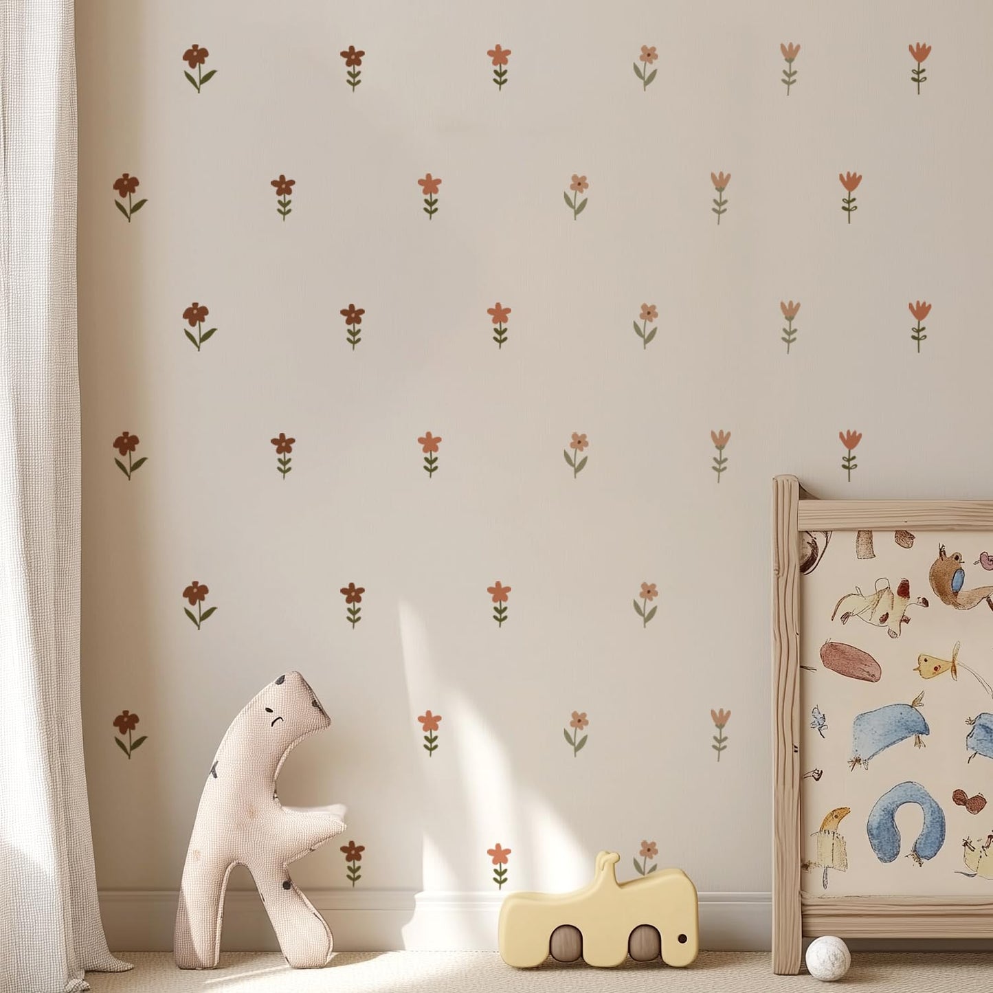 QUCHENG Boho Wall Stickers Girls Bedroom Removable Wall Decals Nursery Kids Room Decor Vinyl Murals DIY Cute Decorations 6 Sheets