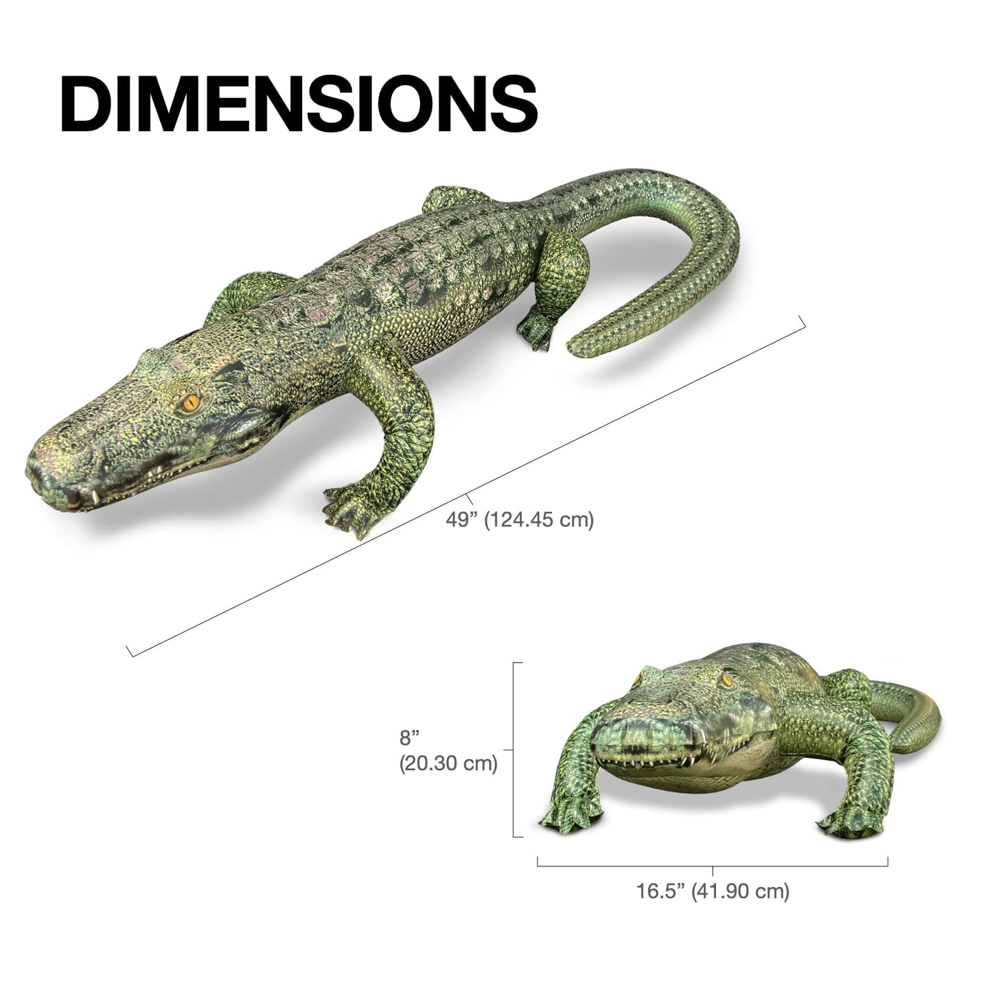 Jet Creations 49” Long Inflatable Alligator Toy, Green, Realistic Africa Animal Design, Garden Decor, Photo Wildlife Safari Theme Decoration, Bird Deterrent, Thanksgiving Christmas Winter1 pc