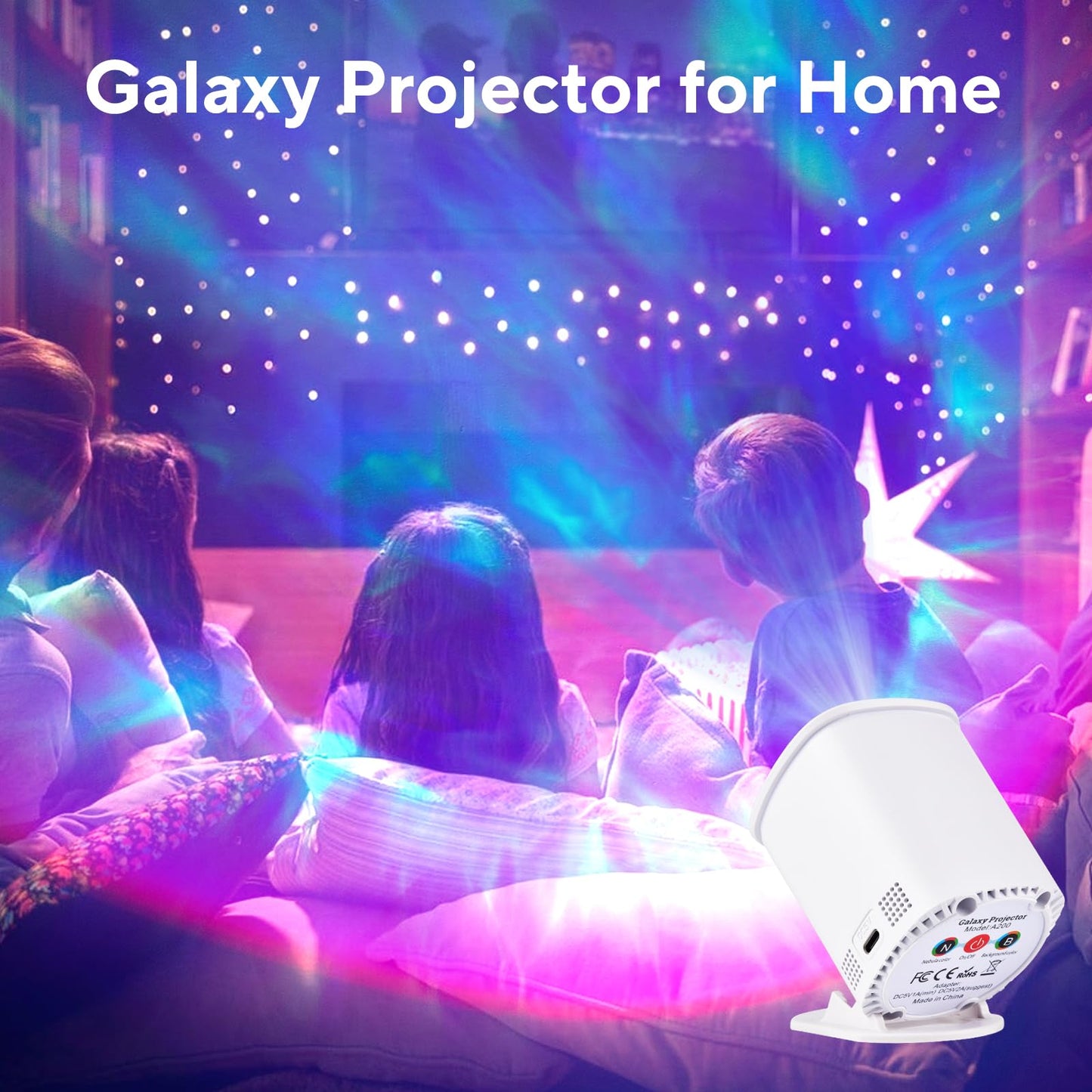 HIJOPIB Galaxy Projector for Bedroom, Nebula Ceiling Led Lamp with Remote & Timer, Night Light Gifts for Kids,Room Decor/Birthdays/Christmas/Party/Tiktok Live