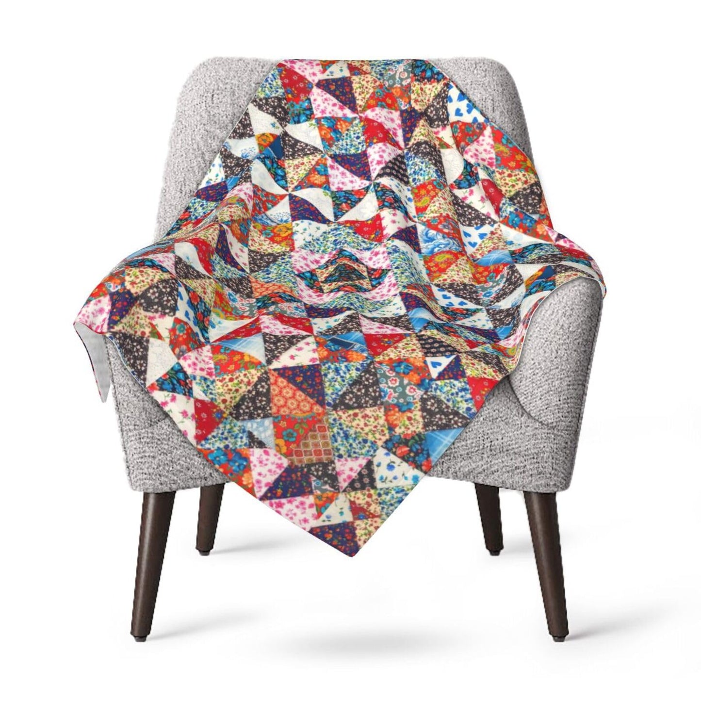 Printed Abstract Floral Boho Patchwork Throw Blanket Ultra Soft Cozy Flannel Fleece Blanket Plush Warm Lightweight Bedding for Couch Sofa Chair Bed Living Room Bedroom Decor,40"X30"