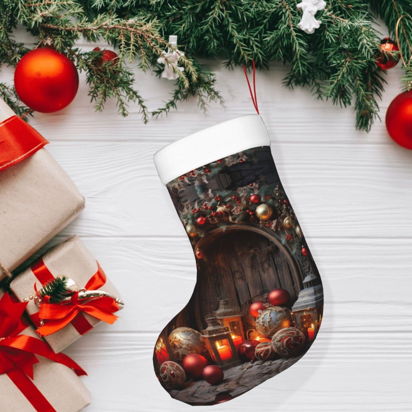 MYHSZTAH Christmas Decoration. Print Novelty Joyful Season Decorative Socks,Festive Ornament,Traditional Christmas Socks