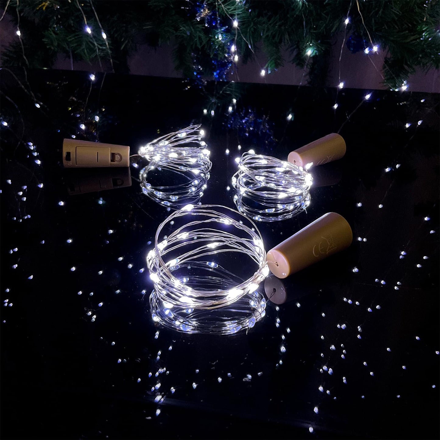 Etinga Wine Bottle Lights with Cork, 20 LEDs 6.6 Feet Silver Wire Cork Bottle Lights,Fairy Mini String Lights,for DIY Jar Halloween,Christmas,Party,Decor,Wedding Listing (10 Pack, Cool White)