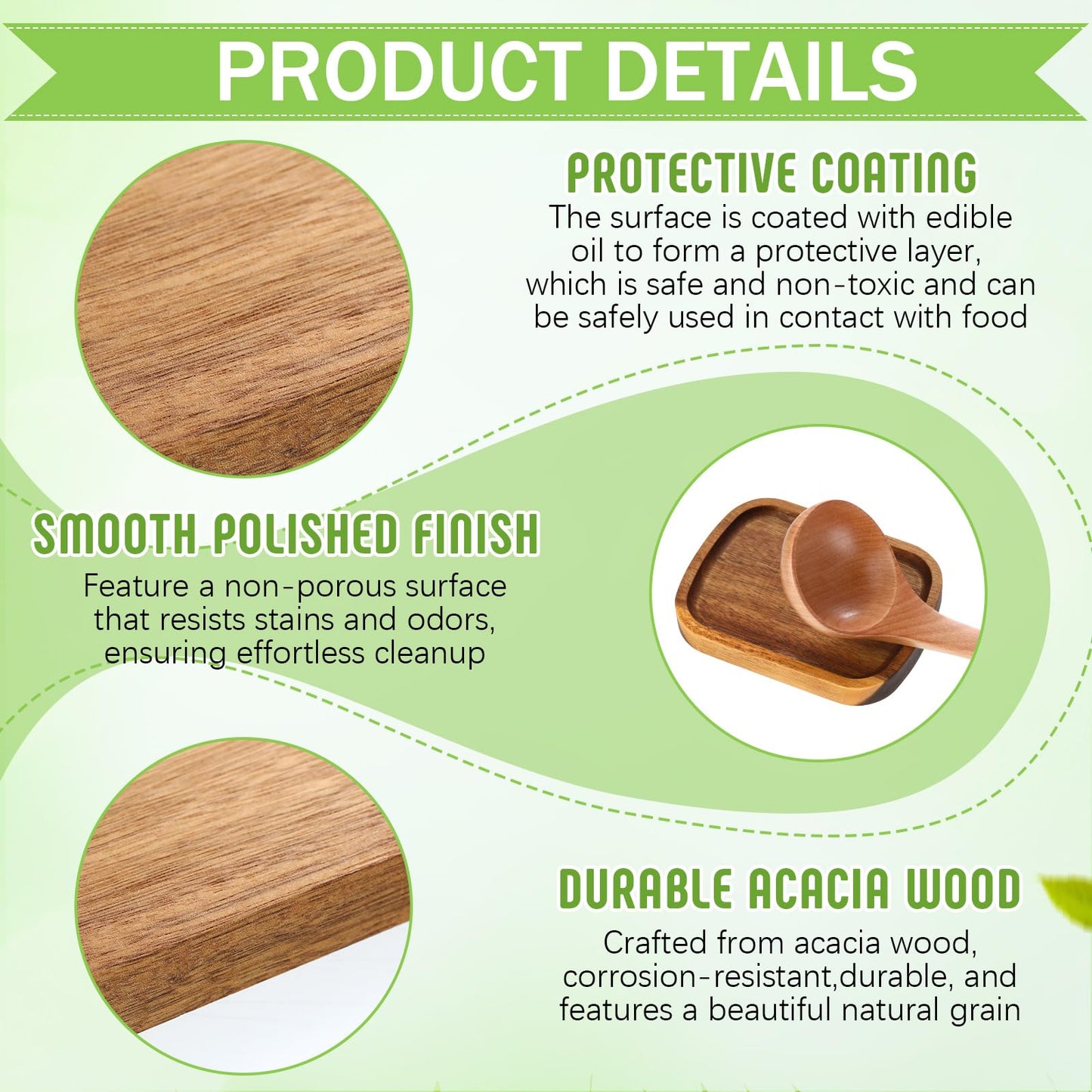 Honeydak 4 Pcs Acacia Wood Spoon Rest for Stove Top Handmade Smooth Wooden Kitchen Spoon Holder for Ladles Tong Cooking Accessories Housewarming Gifts, 5.9" x 4.5"