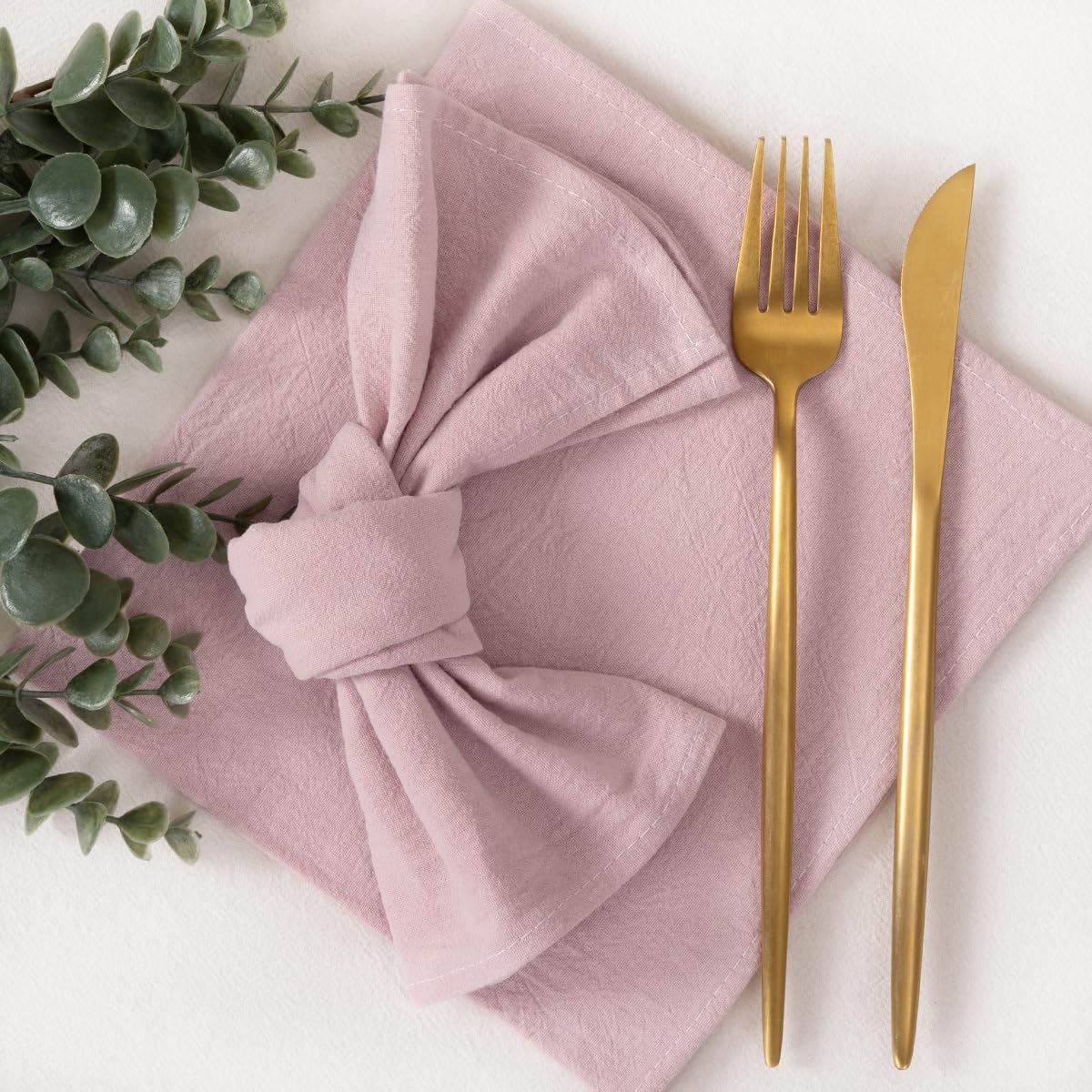 Socomi Cloth Napkins Pink Summer Washable Reusable Bulk Linen Cotton Napkins Set of 4 17"x17" for Wedding Party Bridal Baby Shower Birthday Dining Table Decorations