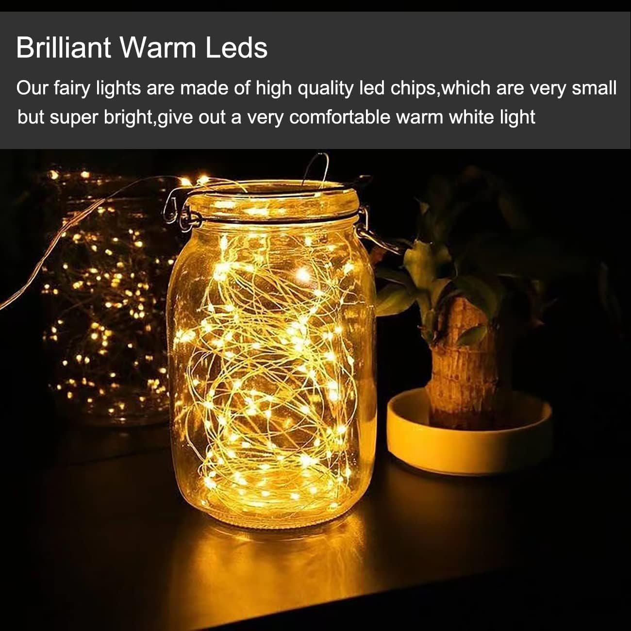 LEDIKON 24 Pack Mini Fairy Lights Battery Operated - Long Lasting CR2032 Battery, 6.6ft 20 LED Warm White String Lights for Wedding Centerpieces, Crafts, Mason Jars Decor