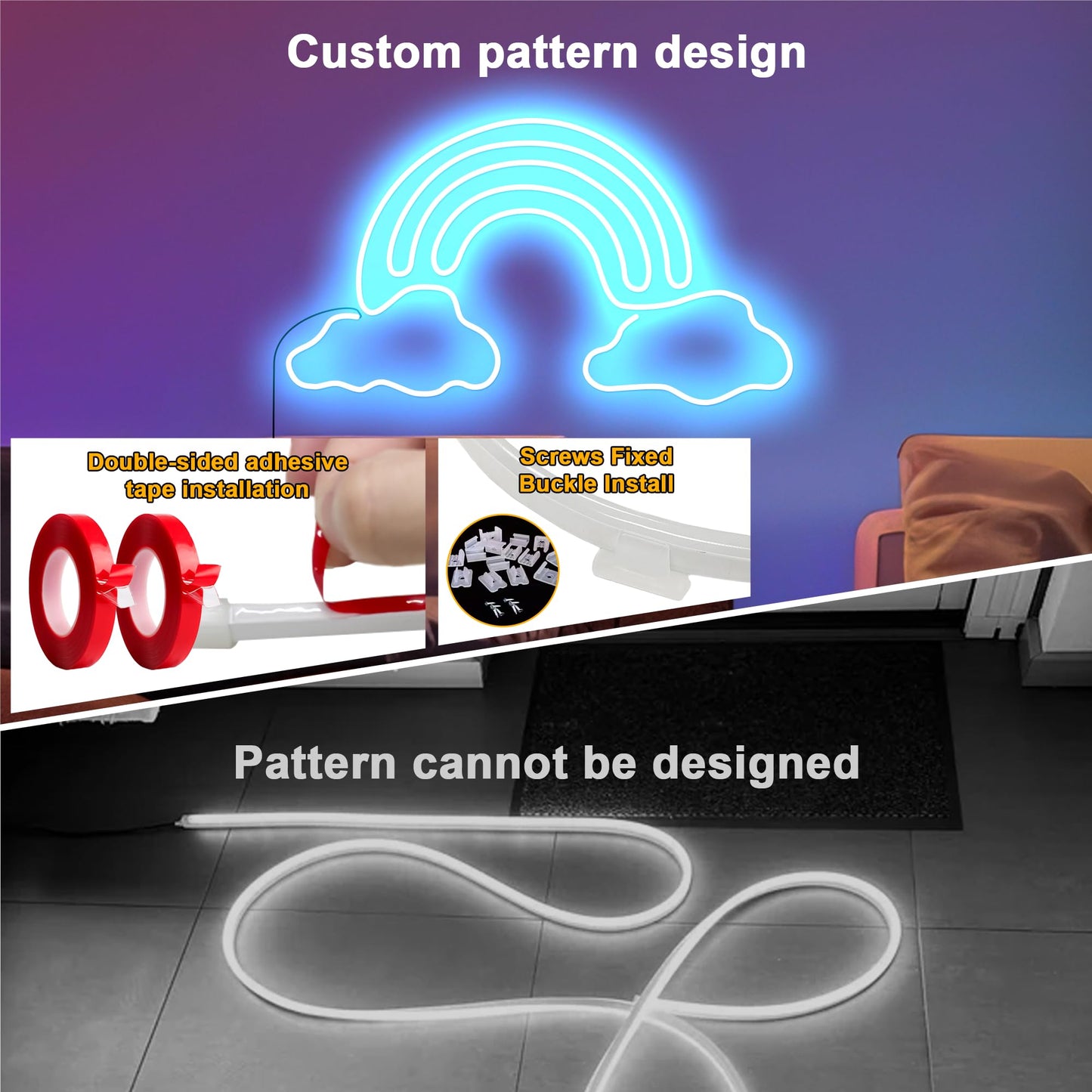 Cozylady RGB Neon LED Rope Lights, Waterproof Bluetooth APP Remote Control Music Sync Strip Lights, 24V Flexible DIY Silicone Light for Bedroom Home Indoor Outdoor Decor (7.5M/25Ft)