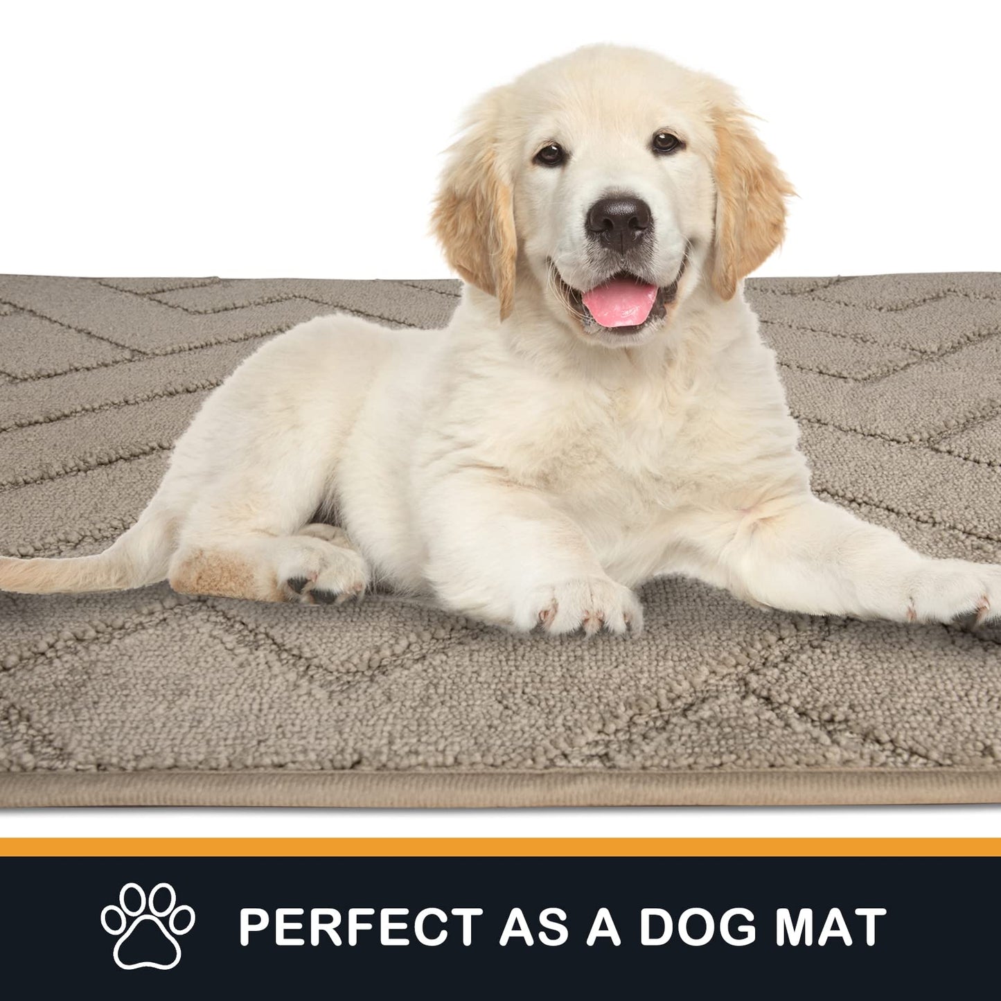 PURRUGS Dirt Trapping Door Mat 24" x 35.5", Non-Slip Machine Washable Entry Rug, Dog Doormat, Indoor Front Door Mat, Super Absorbent Entryway Rug for Muddy Shoes & Paws, Taupe
