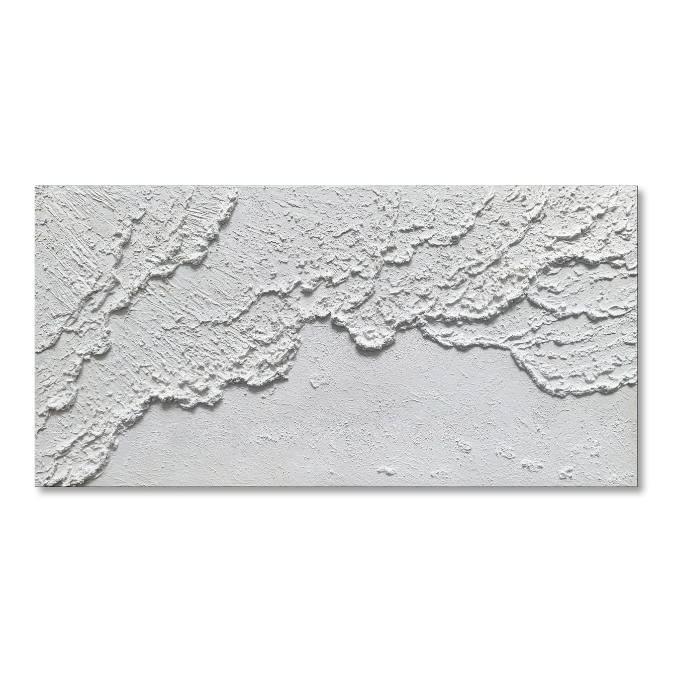 White Textured Wall Art Handmade Contemporary Modern Oil Painting On Canvas Ocean Wave Beach Abstract Painting for living Room Bedroom Decor