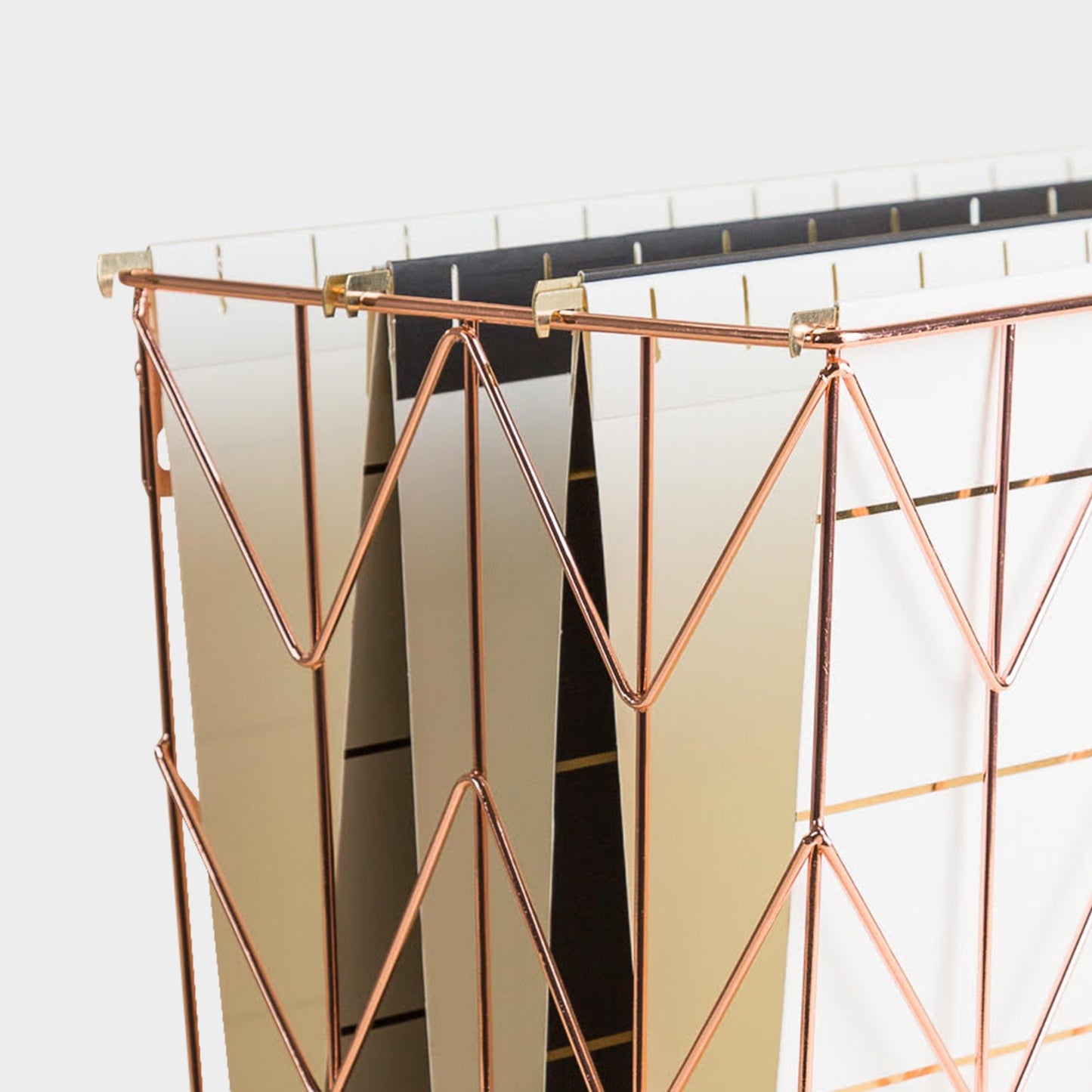 U Brands Hanging File Desk Organizer, Rose Gold Wire Metal - 854U02-06