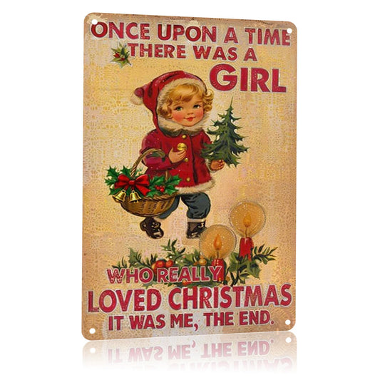 Qinfly Vintage Metal Christmas Decor Gifts for Women,Girls,Retro Rustic Christmas Sign Decorations for Home,Indoor,Farmhouse,Kitchen,Bedroom,Room,Wall Art,8 X 12 Inches