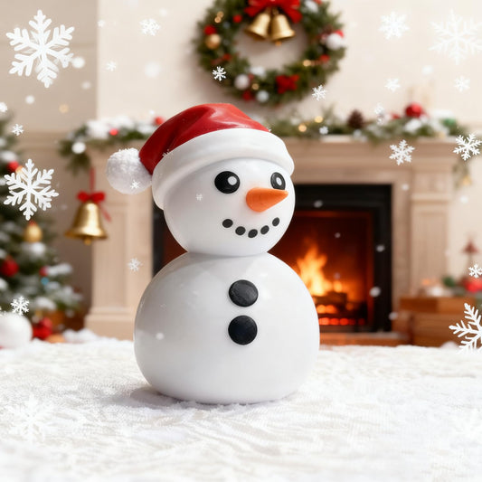 Christmas Snowman Figurines Cute Finger Statue Sculpture Decorations Indoor Cartoon Snowman Ornaments Christmas Desktop Decor Winter Tabletop Statue for Xmas Party Home Decoration