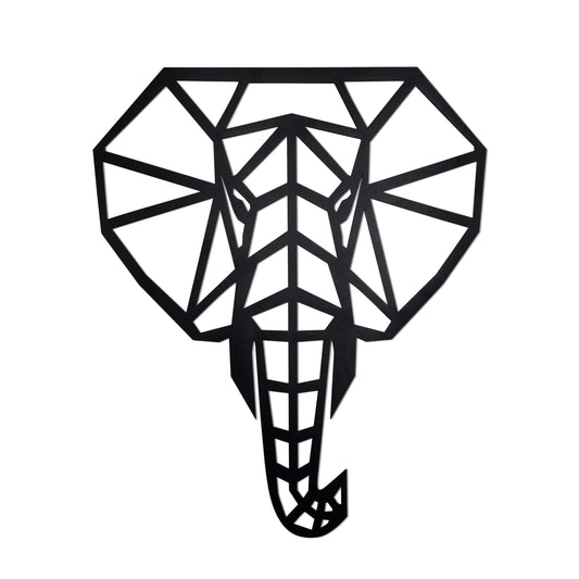 Ecqizer Elephant Wall Art - Modern Home Decor Accents Sculptures for Home & Kitchen, 14.5×12 Inch, black