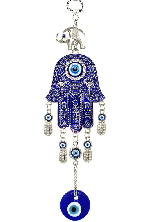 Betterdecor Blue Evil Eye Hamsa Hand Hanging Charm Decoration for Home Office Car -028