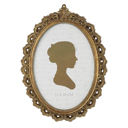 Sunlit Vintage Picture Frame 5x7 Inch, Oval Antique Photo Frames with Glass Front, Luxury Photo Display, Tabletop Wall Hanging, Gift Ideas, Bronze
