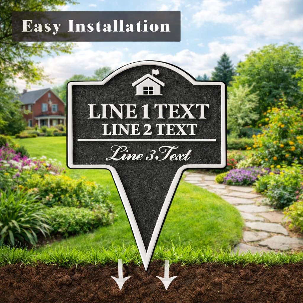 Custom Yard Stake Sign for HOA, Personalized Inground Sign For Outdoor Use, 8x10 Inches, 10x12 Inches, 11x13 Inches, 3D PETG, All-Weather, Non-Rusting, Made in USA