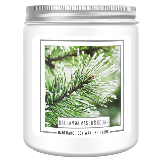 Homsolver Balsam Fir Pine Candle, Christmas Scented Candles, Holiday Natural Soy Candles with 50+ Hour Burn Time, Fir Cedar Tree Scent Gifts for Women Men, Wedding Favors for Guests, Souvenir Gifts