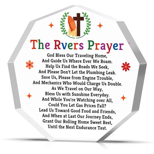 Camping Gifts for Men Women RV Gifts Camper Desk Decorative Sign Birthday Christmas Holiday Gift for Campers RV Owners Outdoors Camping Accessories Camper Decor for Travel Trailers Acrylic Plaque