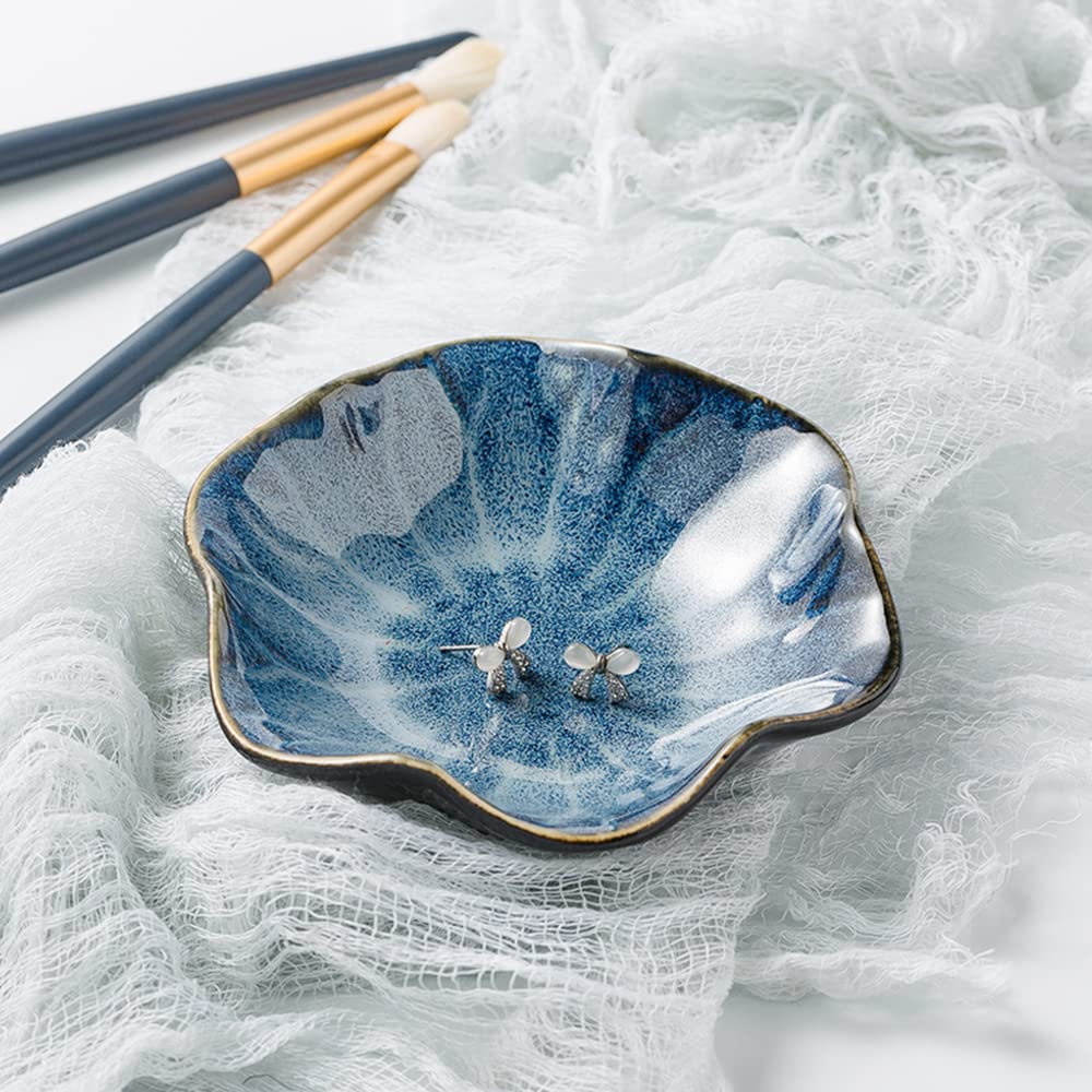Mecaikru Jewelry Dish, Ceramic Trinket Tray, Small Ring Dish Holder, Key Bowl, Home Decoration for Friends Sisters Mother