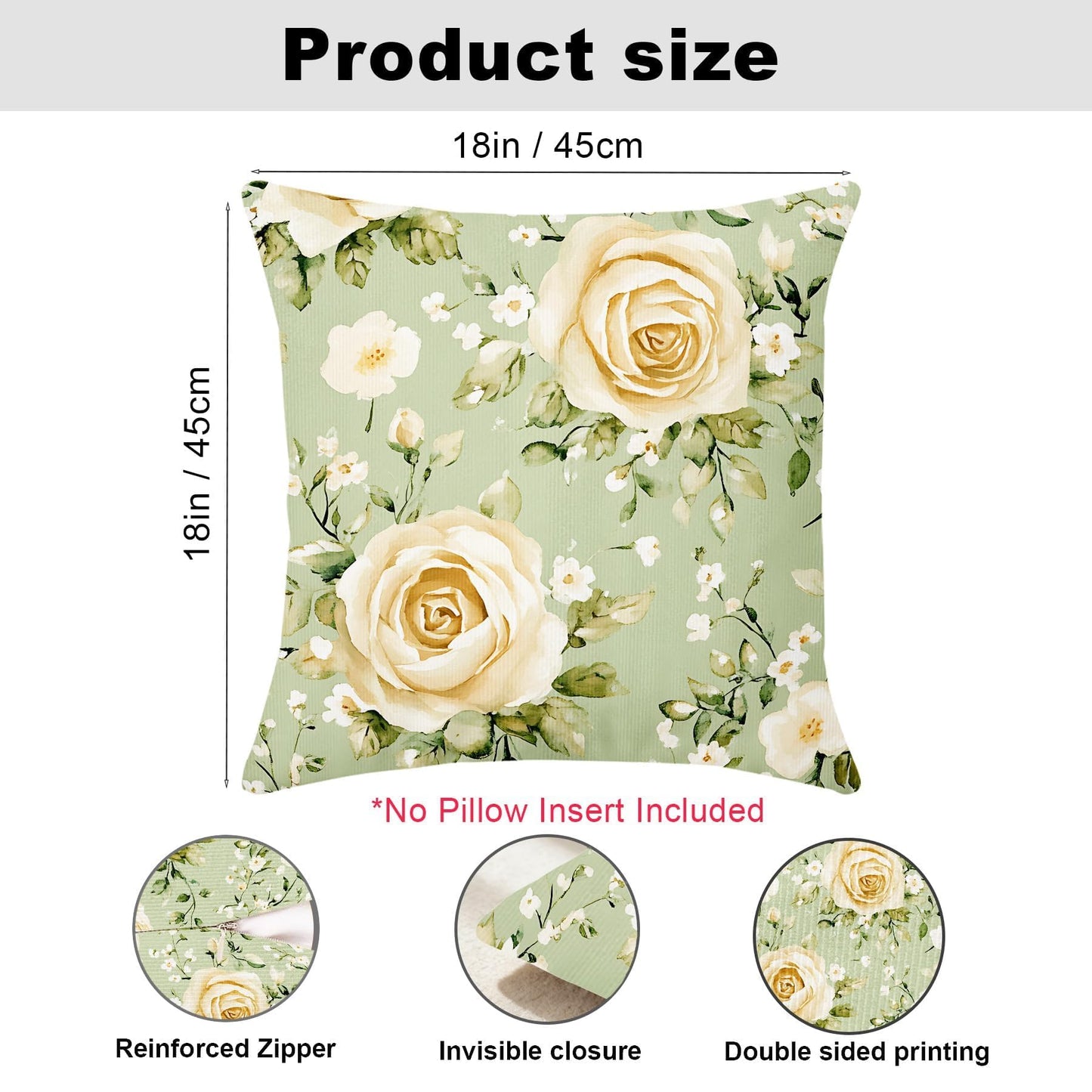 seewan Set of 4 Pillowcases, 18x18 inches Retro-Chic Sofa Pillowcases Home Decor Sofa Cushions Suitable for beds, Sofas, and Living Rooms Soft Square Cushion Covers Short Pile Fabric Pillowcases
