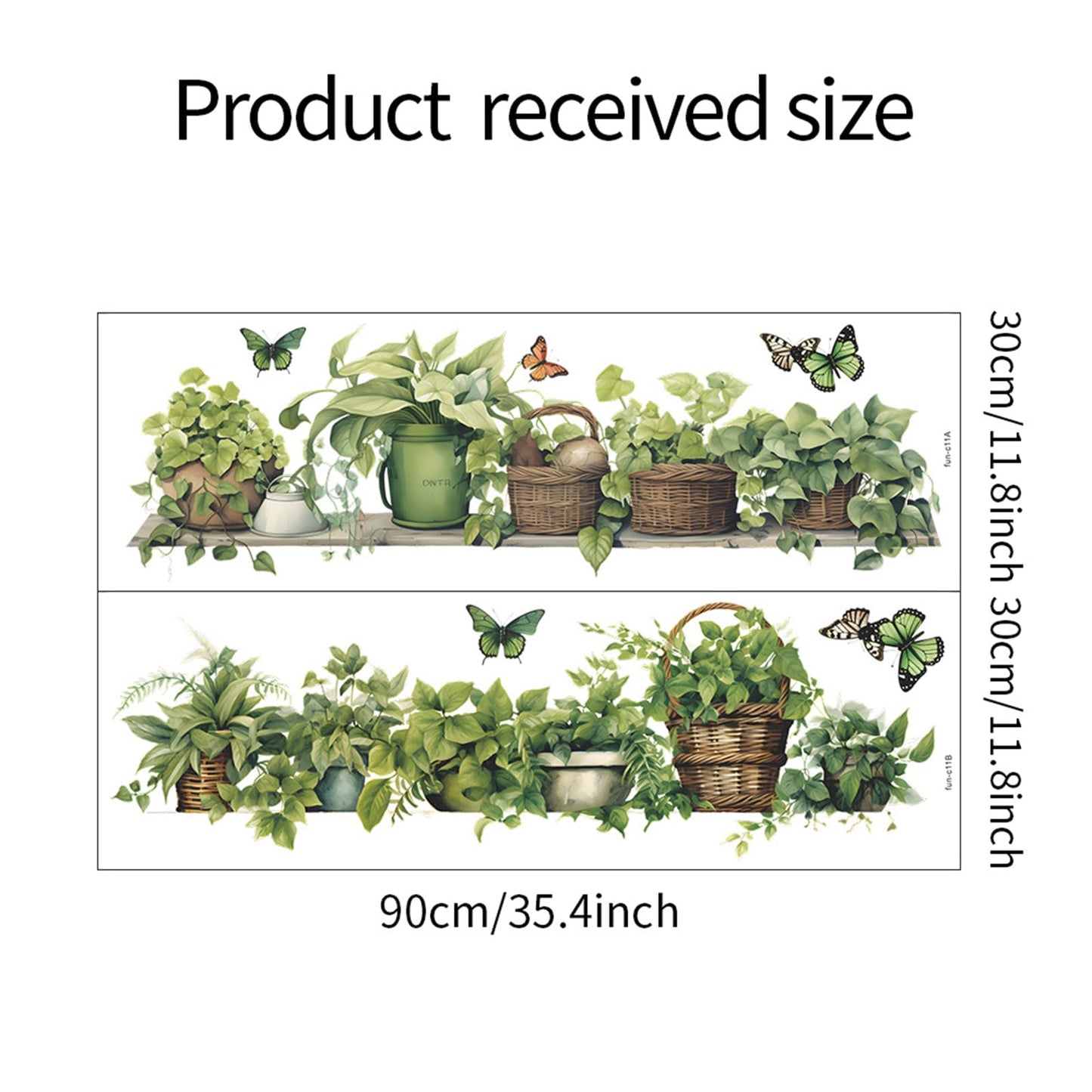 Green Plant Wall Decals 3D Bonsai Tropical Plant Betterfly Wall Sticker Creative Vinyl Peel and Stick Removable Wall Art Decor for Living Room Bedroom Home Office