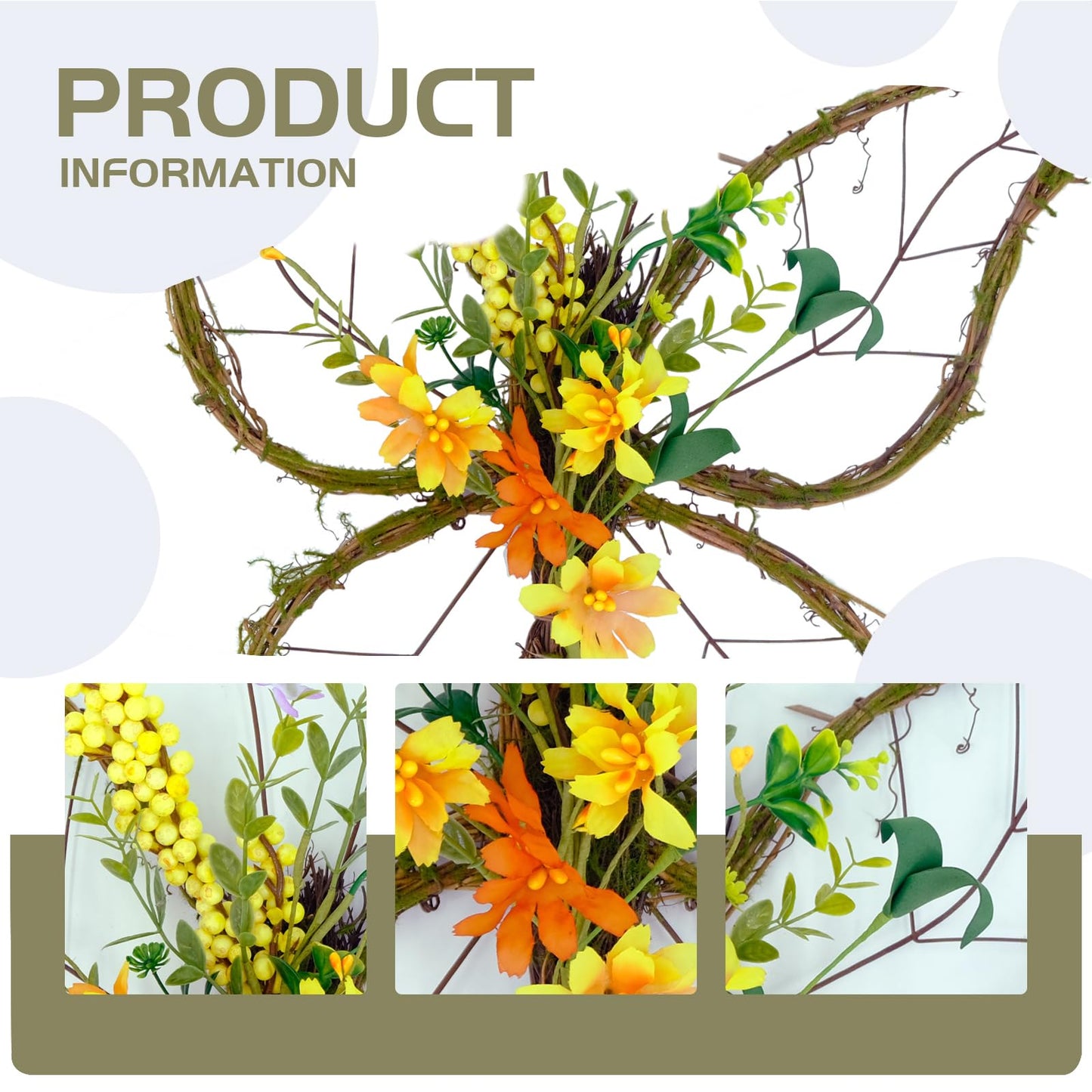 idyllic Butterfly Shaped Wreath with Pastel Berries and Floral Spring Artificial Wreaths for Front Door Decor