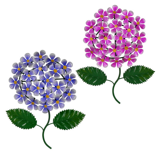 wotieuns Metal Flowers Wall Decor Outdoor Decor Metal Art Wall Flowers Wall Decor Suitable Hanging for Patio Fence Garden Yard Indoor and Outdoor Set of 2
