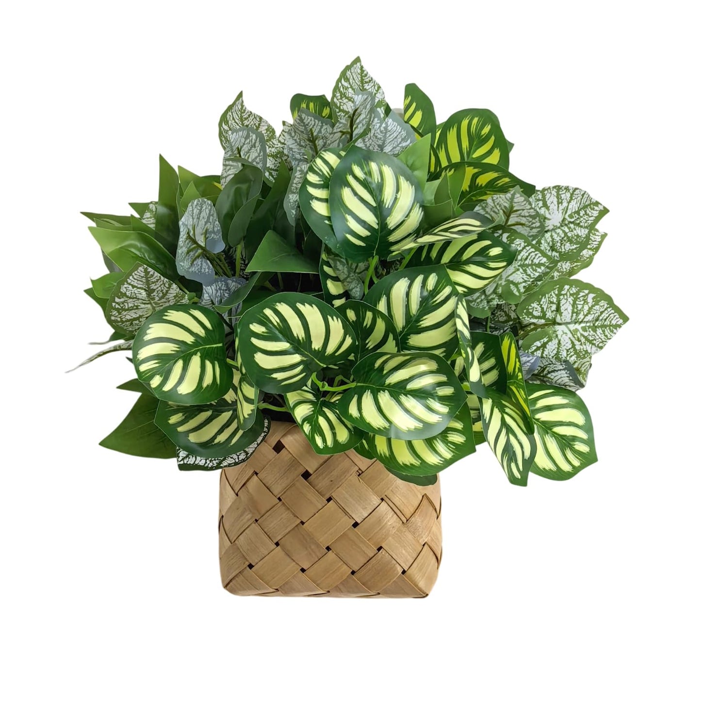 RongyuHuide 6 Bundles of Artificial Green Plants, Artificial Greenery, Fake Floral Plants Decor Outdoor Artificial Plants,Plastic Plants，Outdoor Large Decorative Flowers (Green)