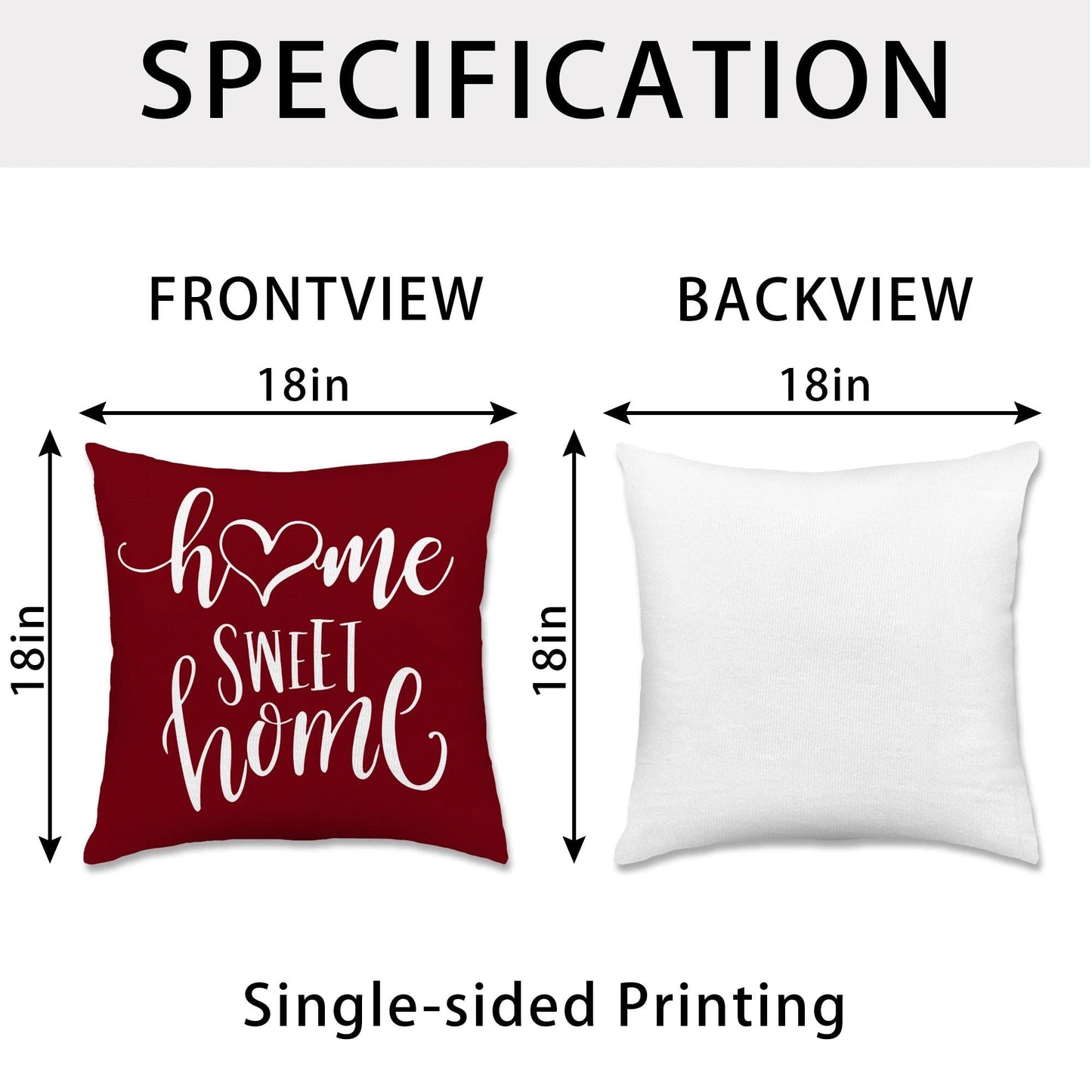 Hexagram Geometric Burgundy Pillow Covers 18x18 Set of 4, Decorative Outdoor Boho Modern Throw Pillow Covers, Home Sweet Home Farmhouse Cushion Case for Couch Sofa Bedroom Indoor Decor(No Insert)