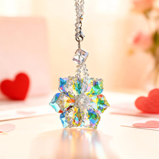 H&D HYALINE & DORA Crystal Snowflake Car Pendant Lucky Hanging Ornament Interior Mirror Decoration Car Accessories Home Decor