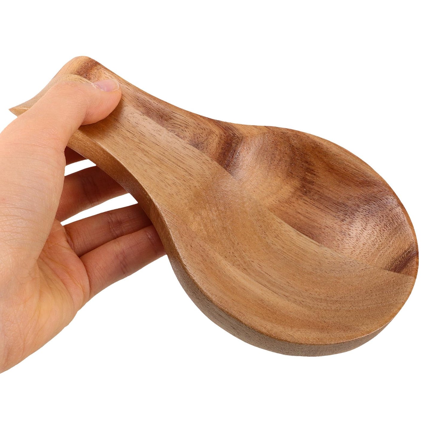 BIUDECO Wooden Spoon Rest for Kitchen Counter, Small Acacia Wood Utensil Holder with 17x9x2cm Size, Decorative Spoon and Spatula Rest for Stove Top and Dining Table Use
